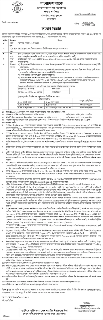 Bangladesh Bank job circular 2025 image